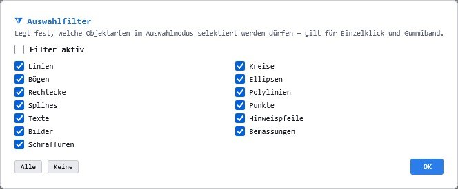 Auswahl Filter