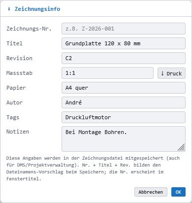 Zeichnungsinfo